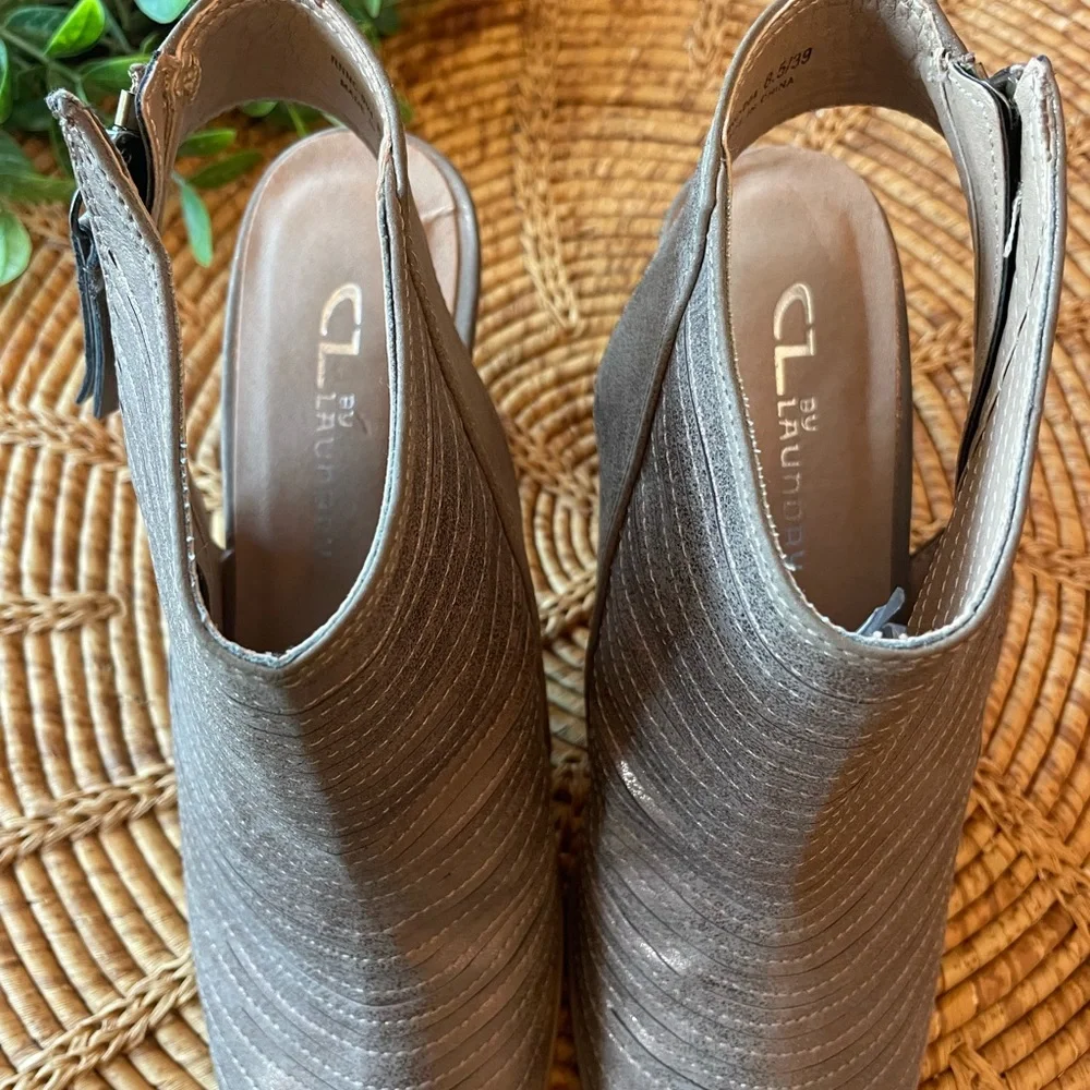 Chinese Laundry Metallic Copper Tone Peep Toe Block Heels - Picture 6 of 14